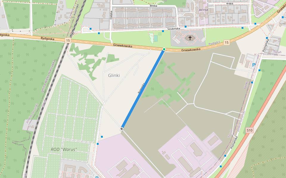 Rojewska walking route map in Toruń