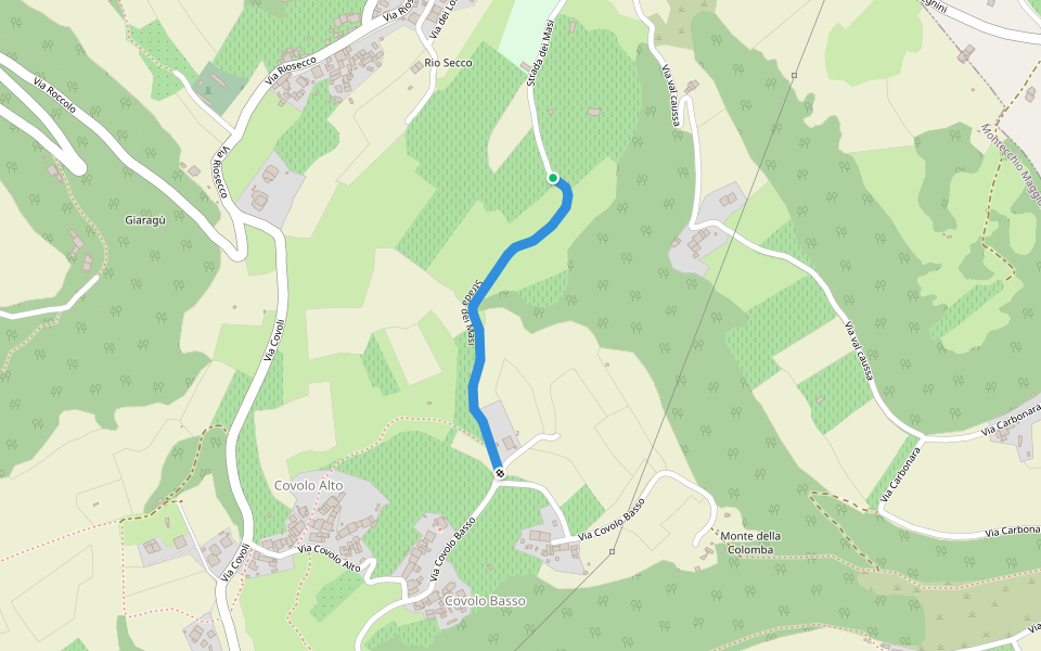 Strada dei Masi walking route map in Sant'Urbano