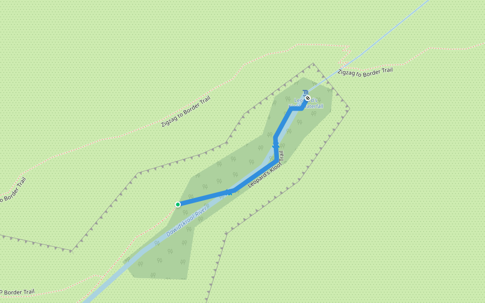 Leopard's Kloof Trail walking route map in Betty's Bay