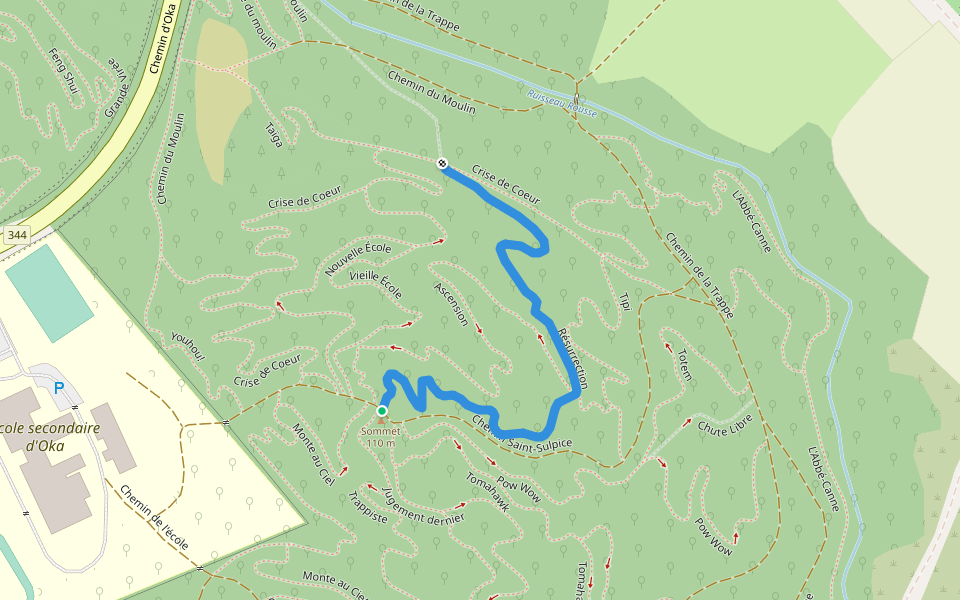 Résurrection walking route map in Oka