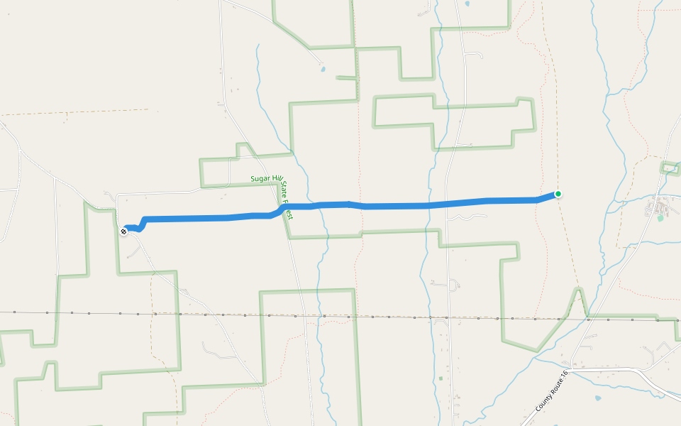 E Trail walking route map in Beaver Dams
