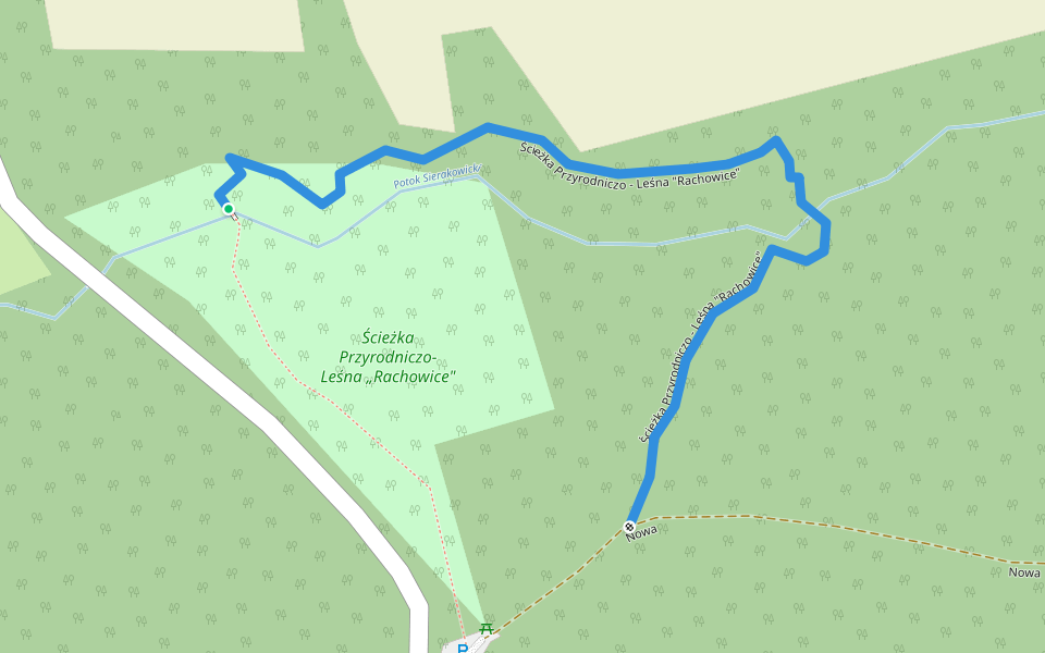 Ścieżka Przyrodniczo - Leśna "Rachowice" walking route map in Rachowice