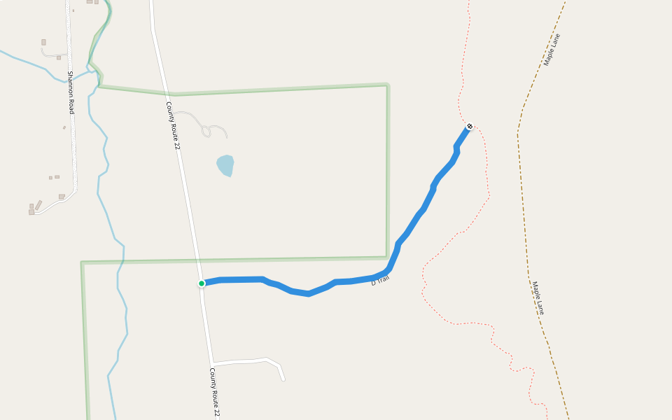 D Trail walking route map in Beaver Dams
