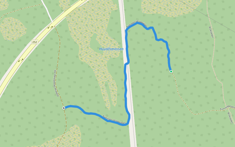 Kummeln till tippvägen walking route map in Bråfors