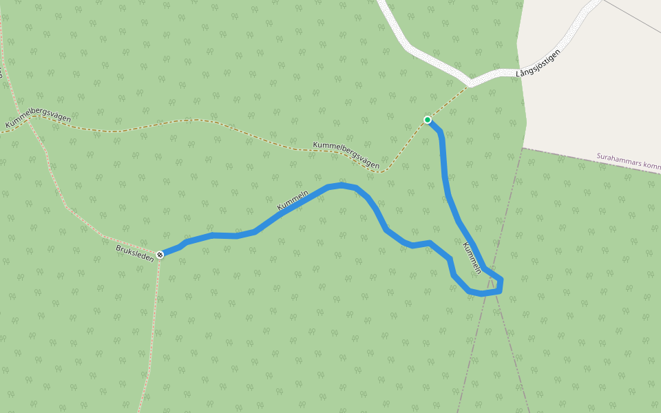 Kummeln walking route map in Surahammar