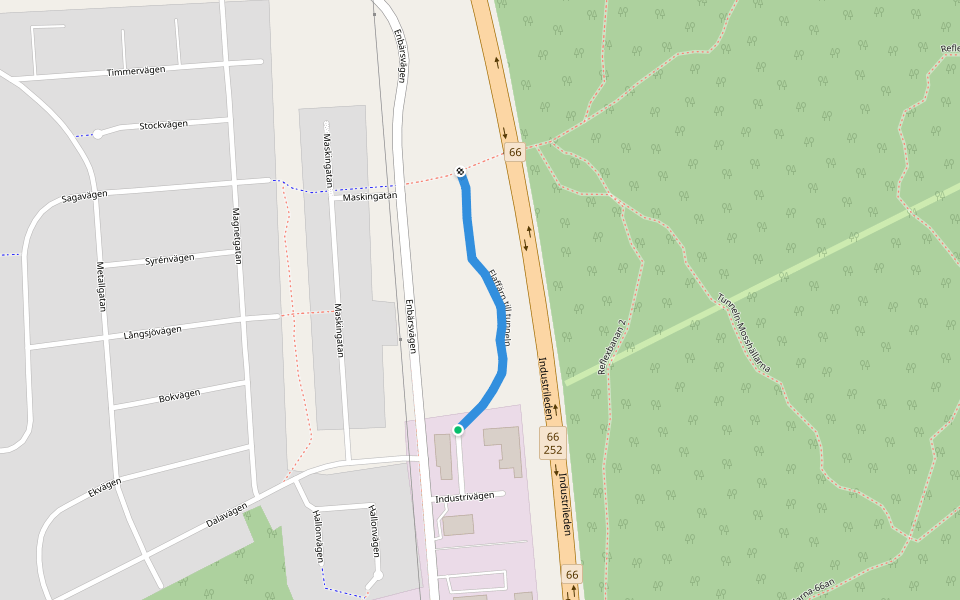 Elaffärn till tunneln walking route map in Surahammar