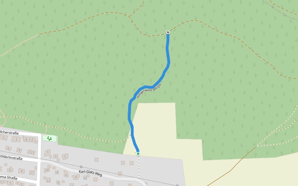 Holgerwald-Wegle walking route map in Rottweil