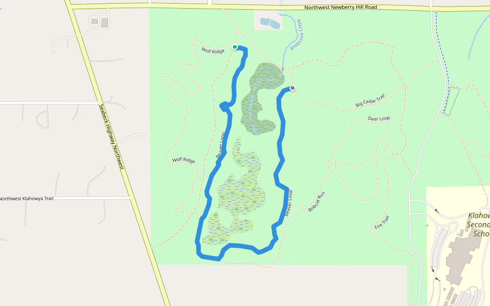 Beaver Loop walking route map in Silverdale