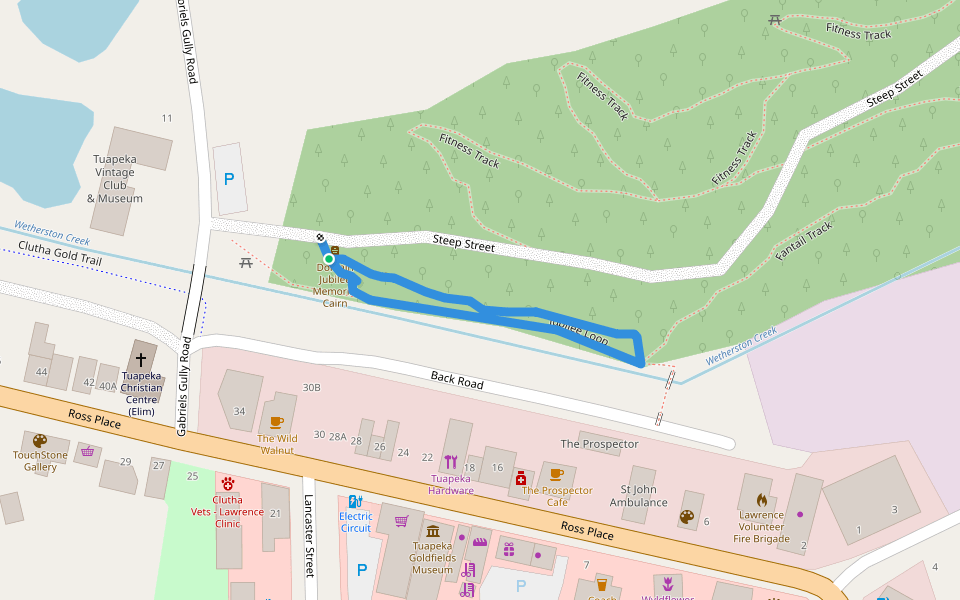 Jubilee Loop walking route map in Lawrence