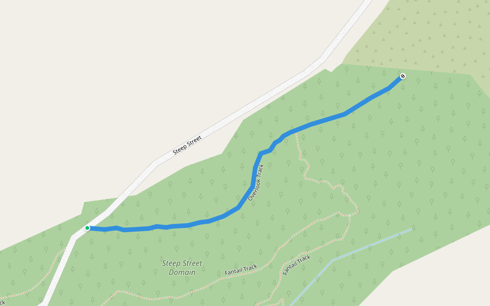 Overlook Track walking route map in Lawrence