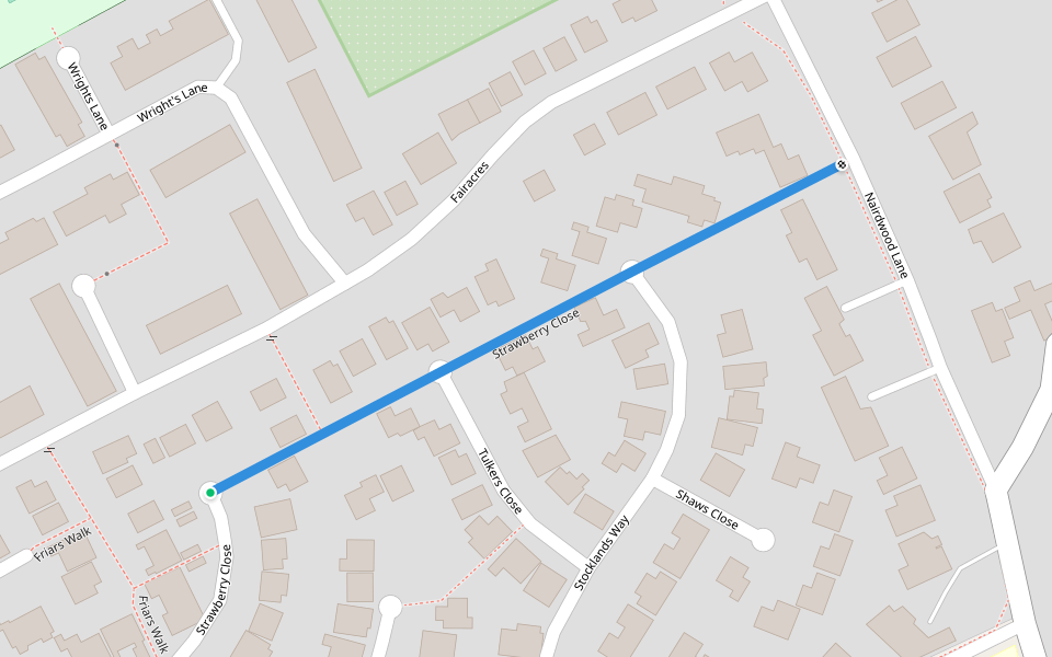 Strawberry Close walking route map in Prestwood