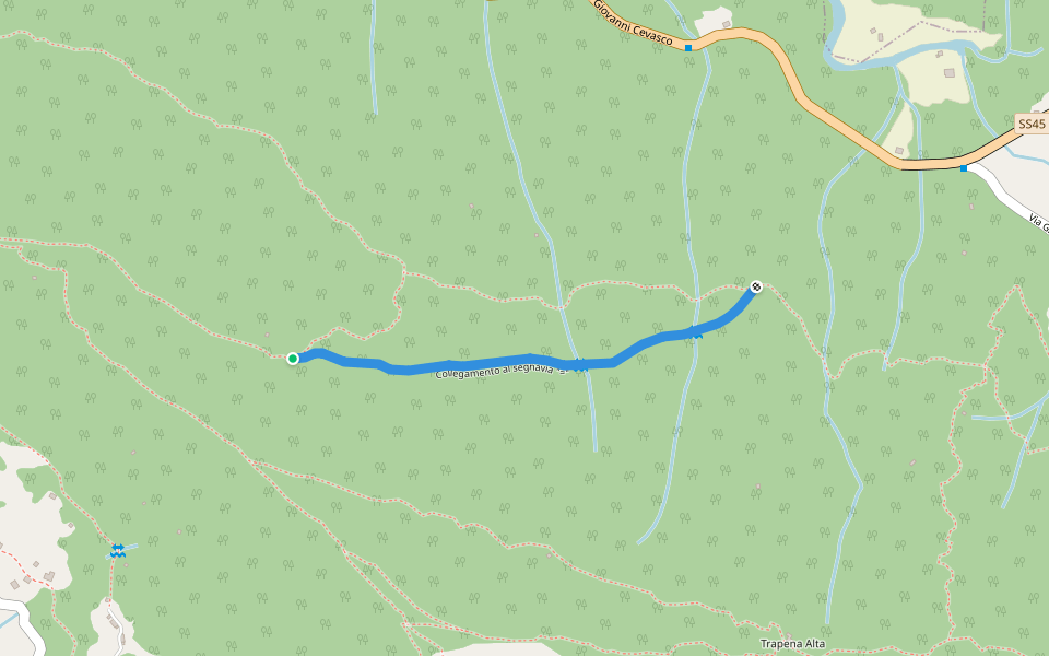 Collegamento al segnavia "=" walking route map in Viganego