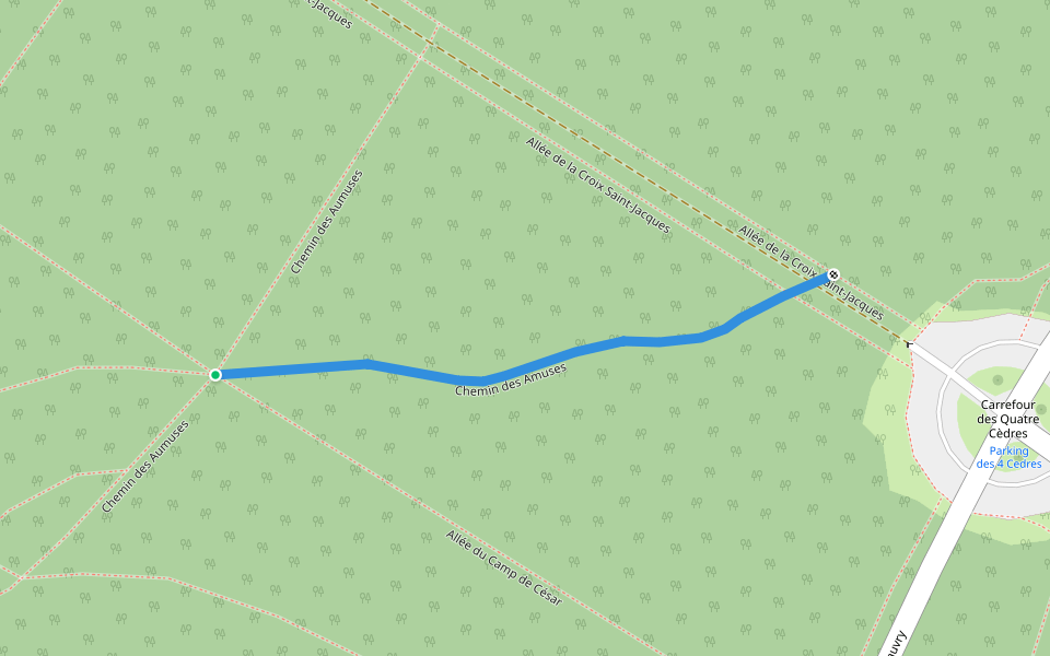 Chemin des Amuses walking route map in Saint-Leu-la-Forêt