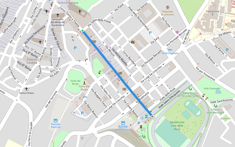 Corso Trento e Trieste walking route map in Lanciano