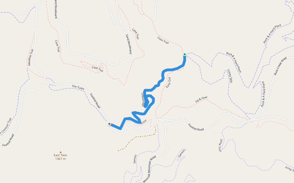 Sidewinder walking route map in Potlatch