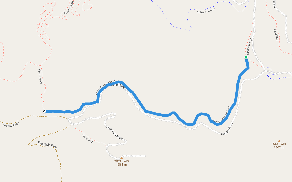 North Contour Trail walking route map in Moscow