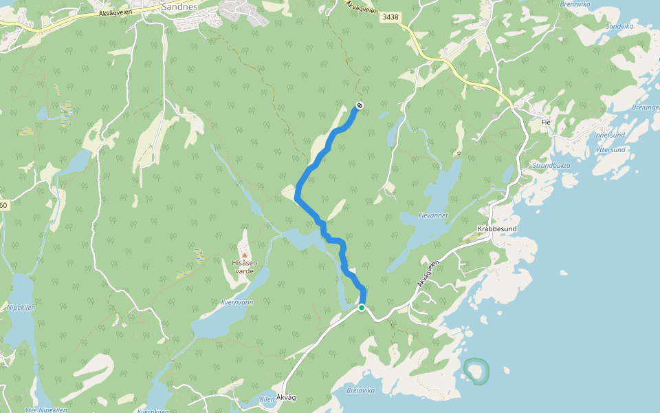 Feriespretten walking route map in Krabbesund