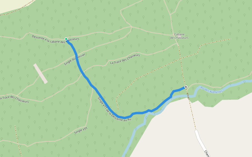 Single VTT de la Descente au Ru walking route map in Boissy-le-Châtel