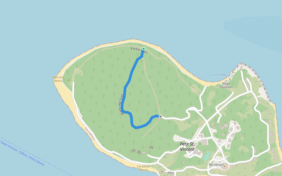 Marni HIll Trail walking route map in Clifton