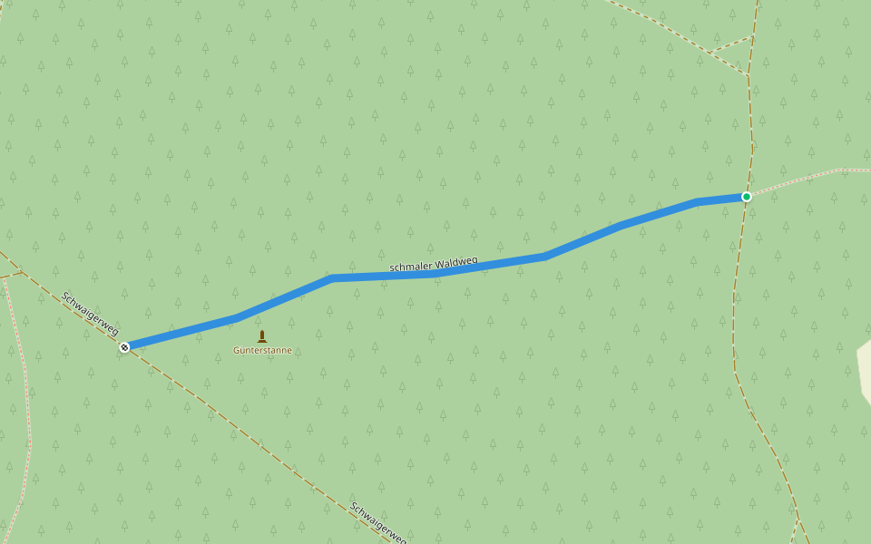 schmaler Waldweg walking route map in Villingen-Schwenningen
