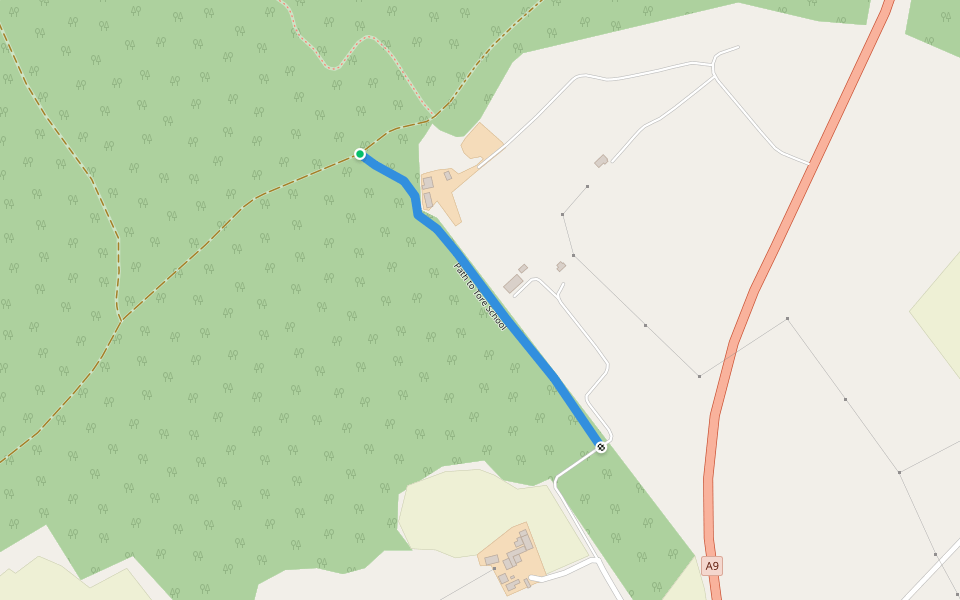 Path to Tore School walking route map in Tore