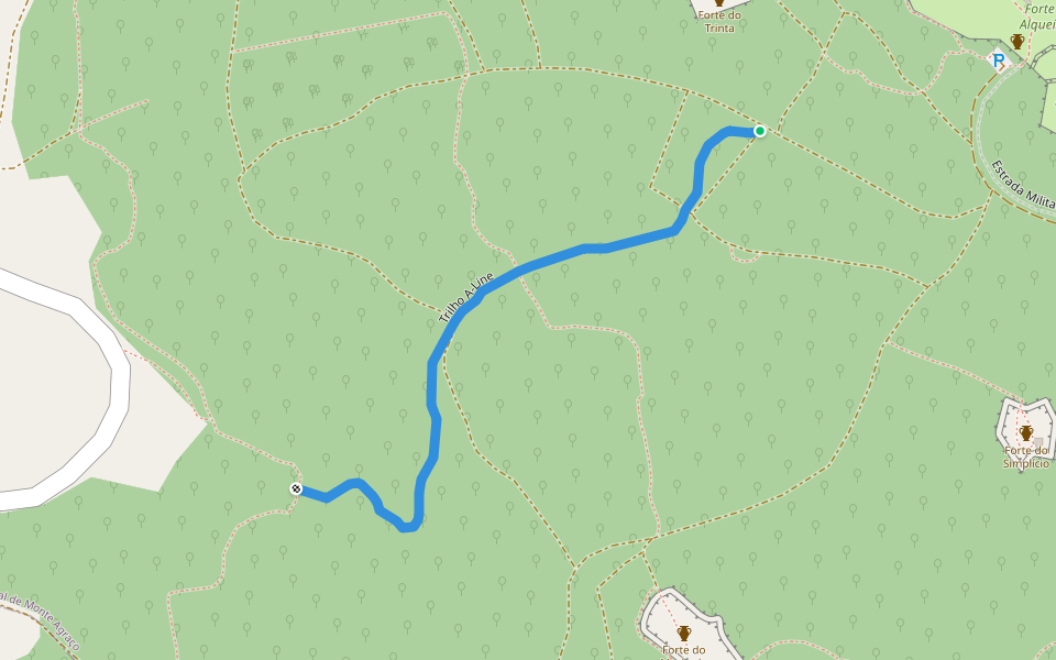 Trilho A-Line walking route map in Arranhó
