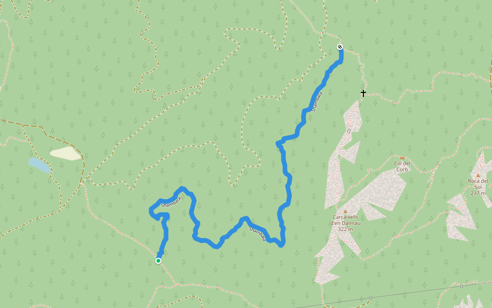 Shambala walking route map in Llagostera