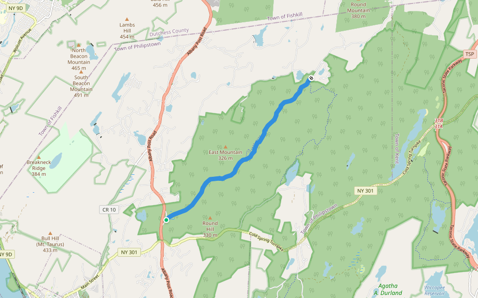 School Mountain Trail walking route map in Cold Spring