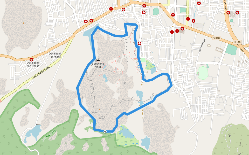 Chitradurga Fort walking route map in Chitradurga