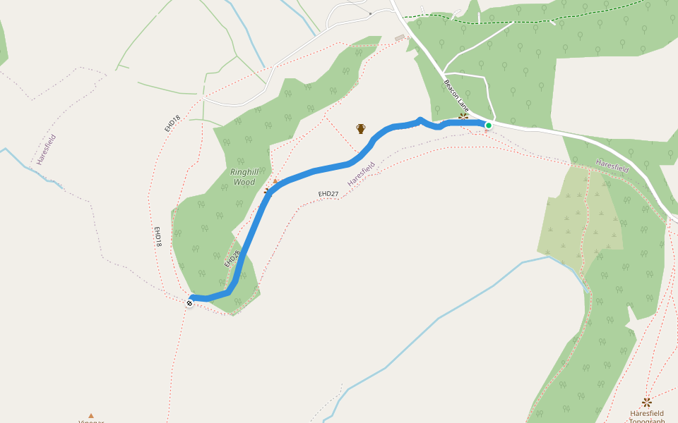 EHD28 walking route map in Haresfield