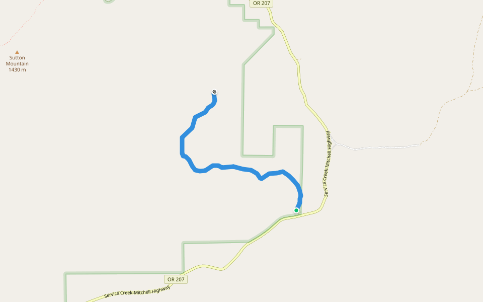 Wheeler Trail walking route map in Mitchell