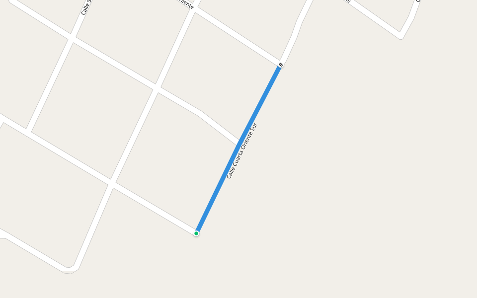 Calle Cuarta Oriente Sur walking route map in José María Pino Suárez