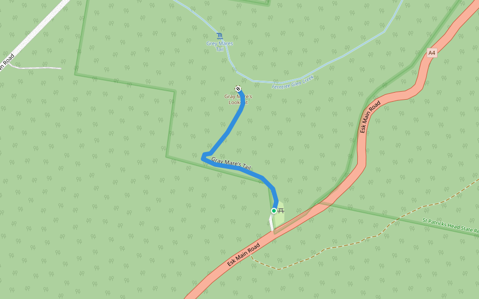 Gray Mare's Tail walking route map in Saint Marys