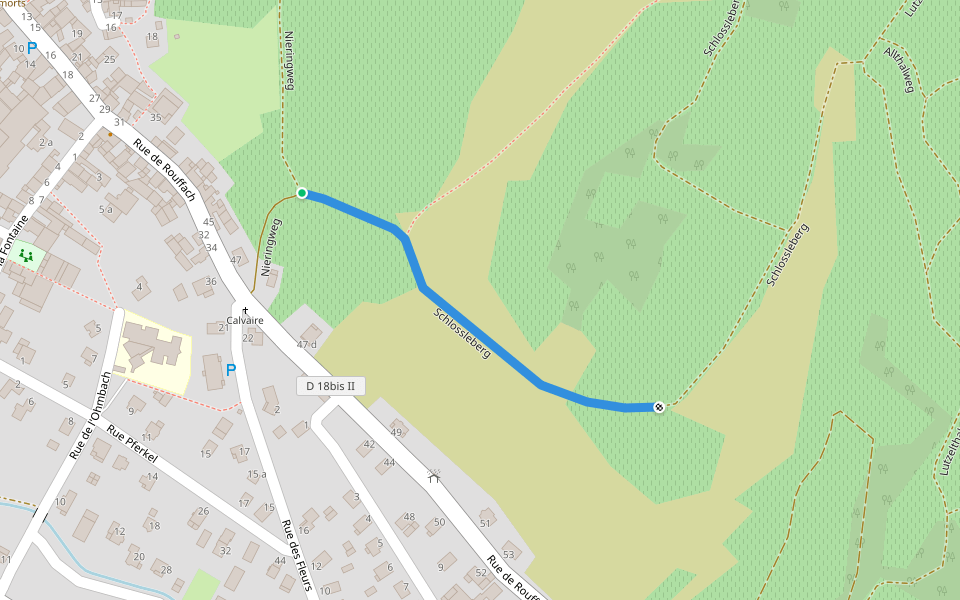 Schlossleberg walking route map in Westhalten