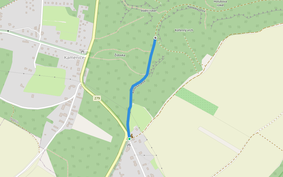 Kostecká cesta walking route map in Dobšín