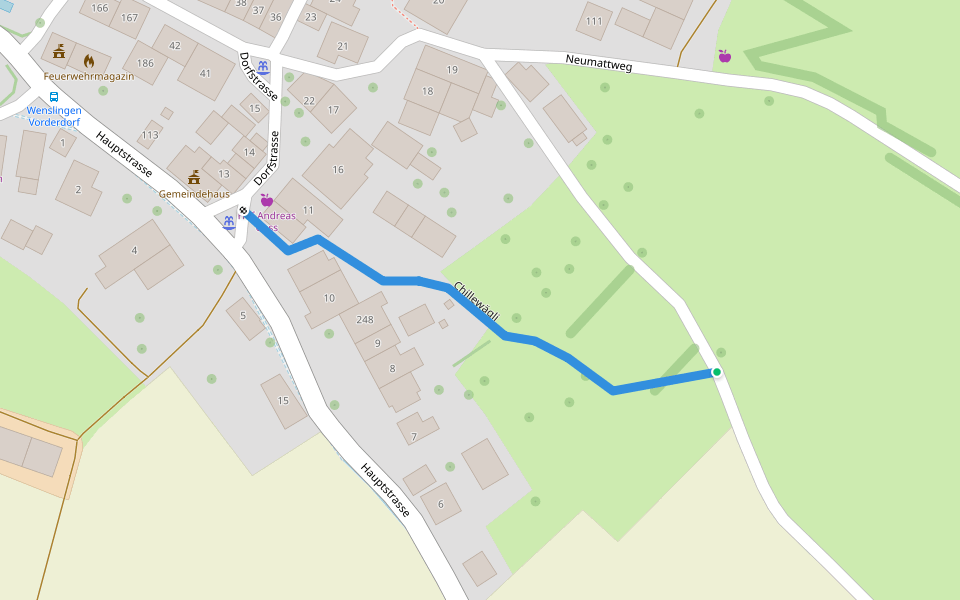 Chillewägli walking route map in Wenslingen