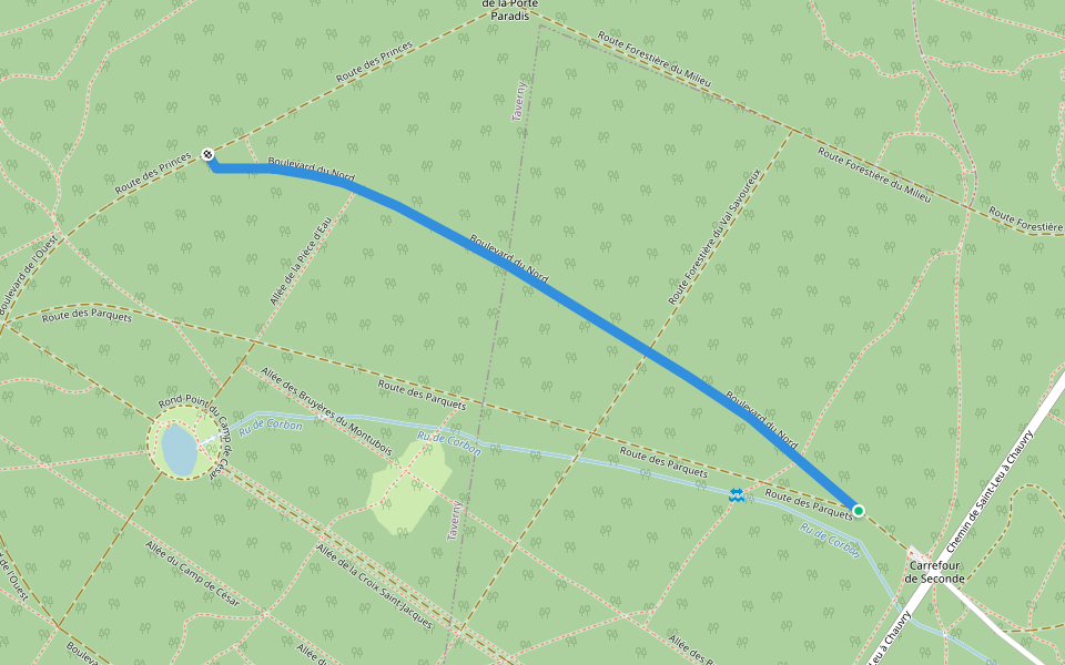 Boulevard du Nord walking route map in Saint-Leu-la-Forêt