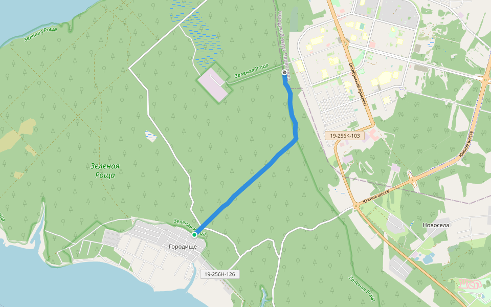 Лыжня здоровья walking route map in Gorodishche