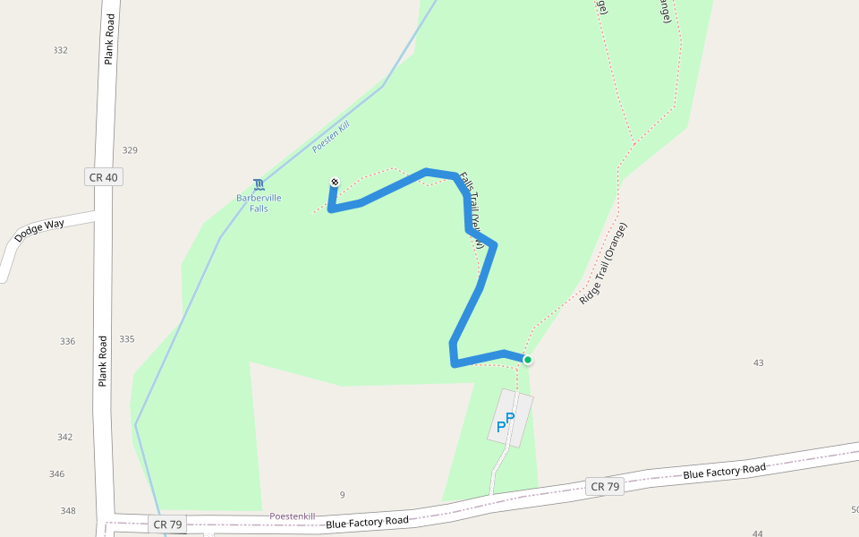 Falls Trail (Yellow) walking route map in Poestenkill