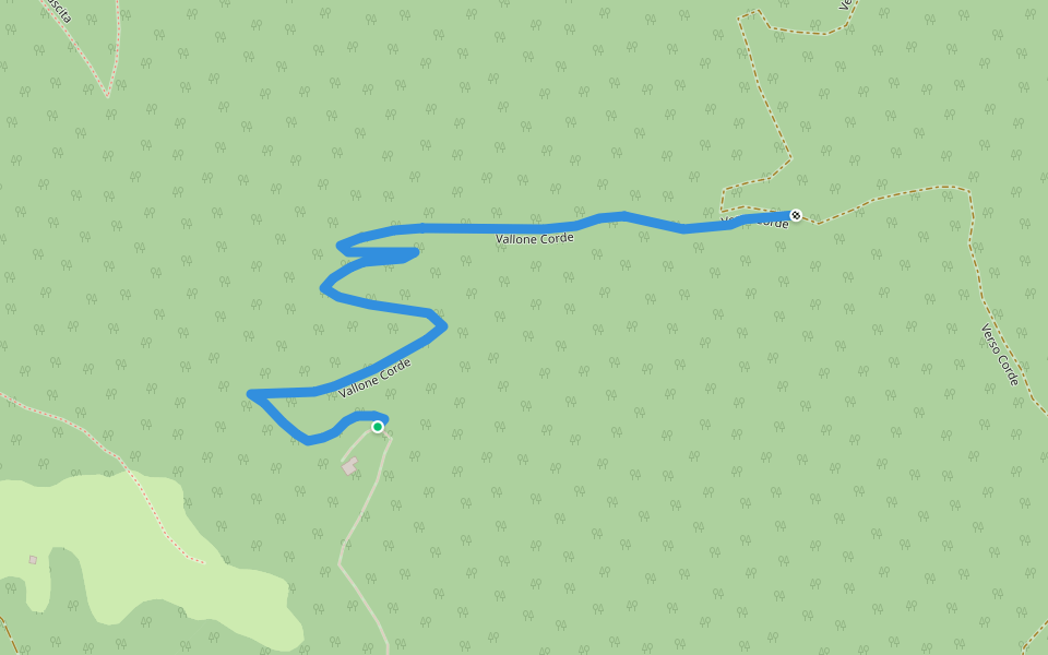 Vallone Corde walking route map in Vigna
