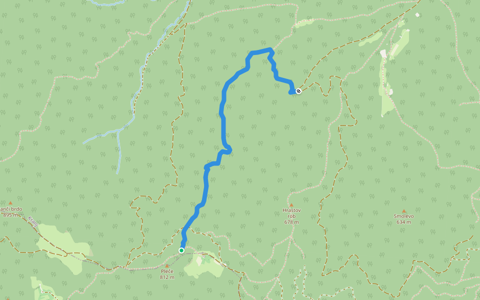 Bike Trail walking route map in Zgornja Besnica