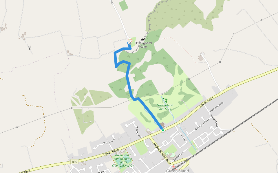 Knockagh Public Right of Way walking route map in Greenisland