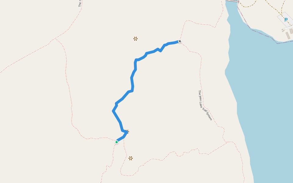 The Trail to The Flag and Picnic Table walking route map in Wabush