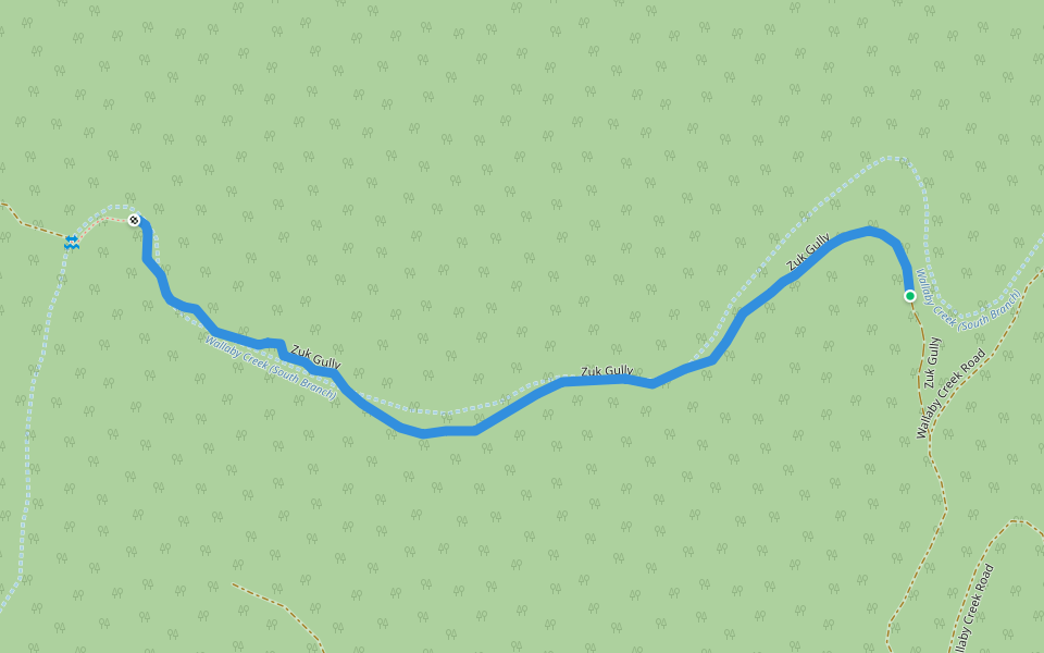 Zuk Gully walking route map in Moore