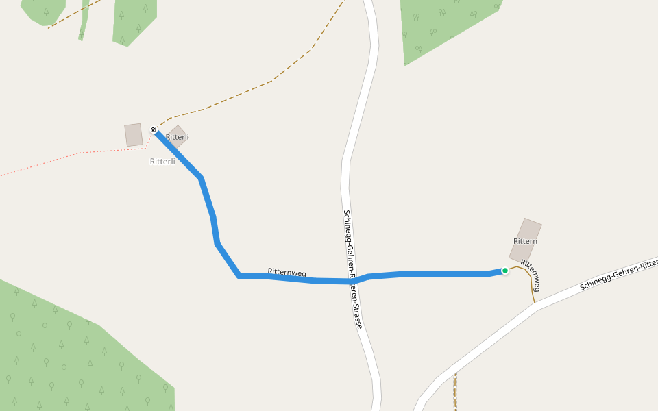 Ritternweg walking route map in Krummenau