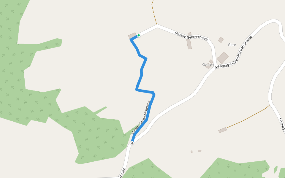 Mittlere Geren-Mistelegg walking route map in Nesslau