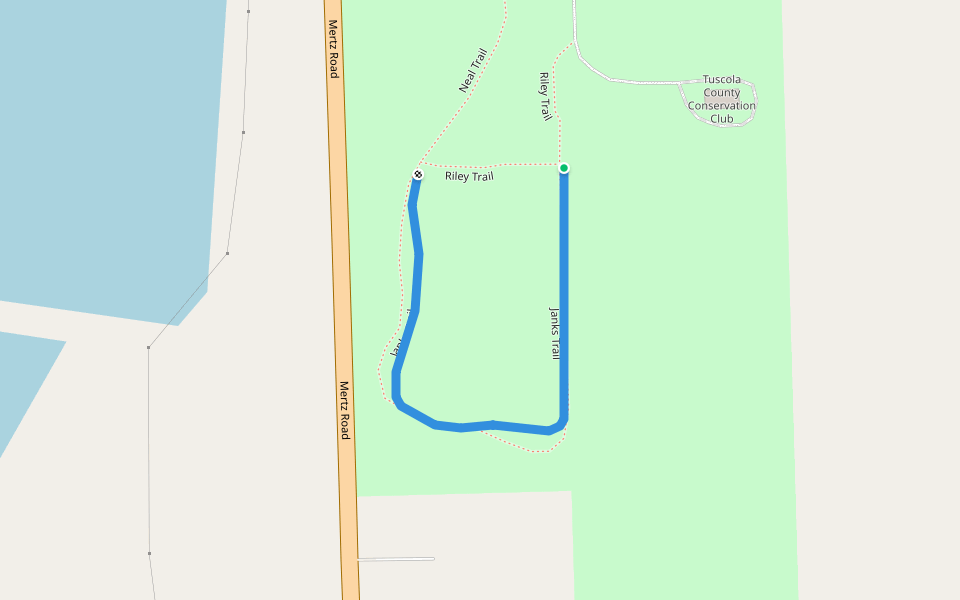 Janks Trail walking route map in Caro