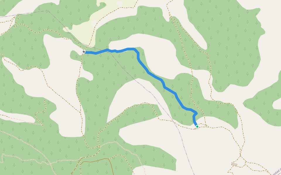Senda la Poda walking route map in Corbalán
