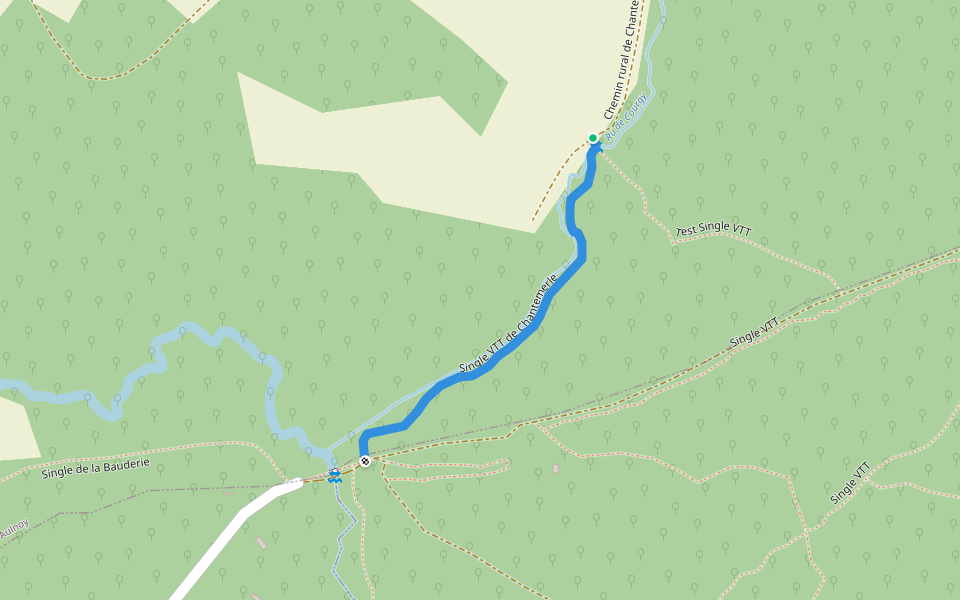 Single VTT de Chantemerle walking route map in Aulnoy