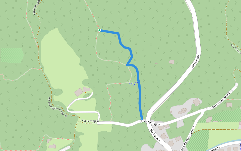 Fossa dei Leoni walking route map in Volpago del Montello